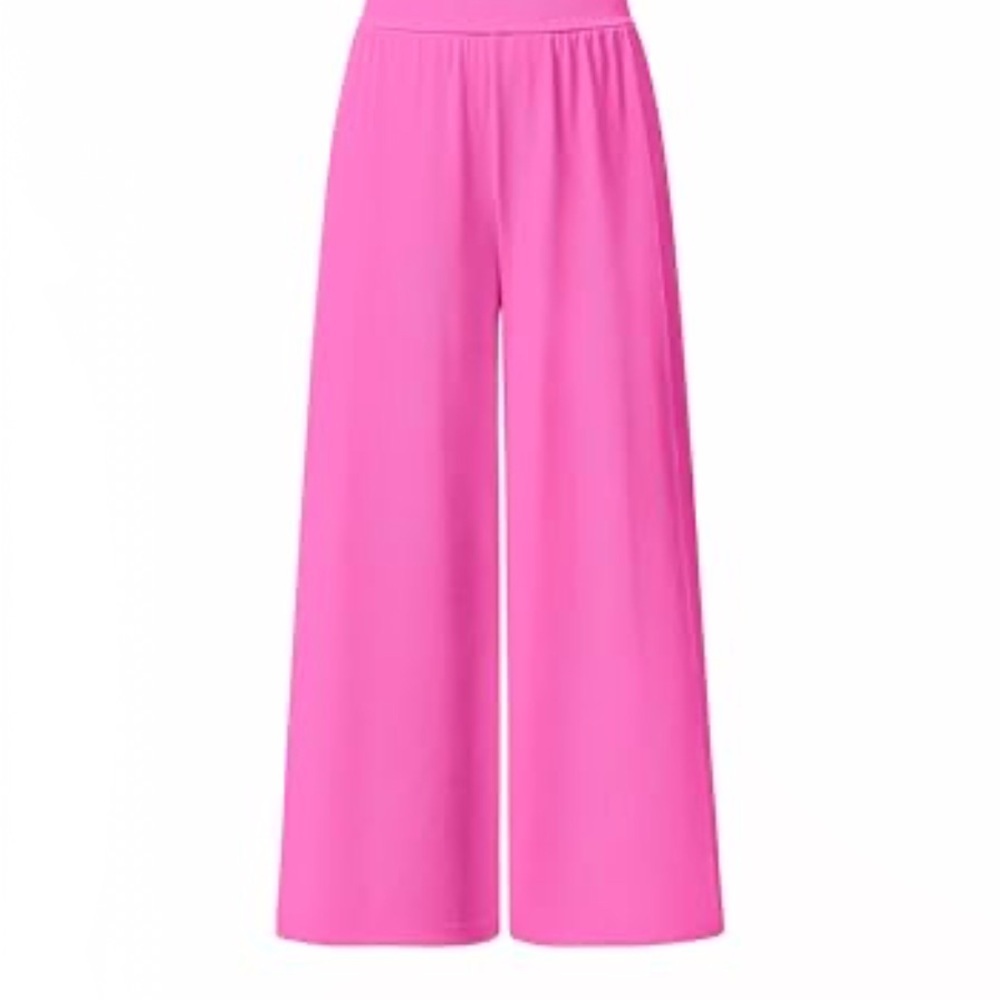 Pink Wide-Leg Women's Pants